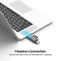 Portronics Mport 30 Card Reader – USB Type C & A Hub Adapter | SD & Micro SD Support | Grey