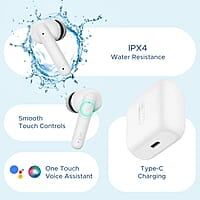 boAt Airdopes 141 Bluetooth Truly Wireless in Ear Ear Buds w/ 45H Playtime,Low Latency Mode for Gaming, ENx Tech, IWP, IPX4 Water Resistance, Smooth Touch Controls