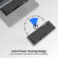 Portronics Bubble 2.0 Wireless Keyboard with Bluetooth + 2.4 GHz Receiver, Connect 3 Devices, Compact TKL Size, 10m Working Range