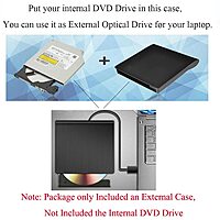 External DVD Writer/Drive Case (Case Only - DVD Drive not included) USB 3.0/ 2.0 for Desktop and Laptop Computers