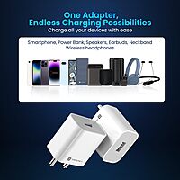 Portronics 1962 Adapto 12 Charger – 12W Single USB Port | Without Cable | White