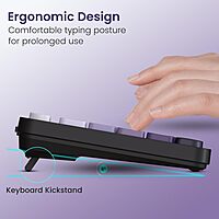 Portronics Key11 Purple Combo | BT 5.3, Type-C, Silent Keys, Ergonomic Design, Long Battery Life, Multi-Device Connectivity, Sleek Finish, Perfect for Home & Office Use, Easy to Carry.