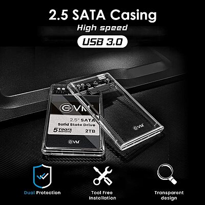 CASING EVM 2.5" SATA PLASTIC TRANPARENT ESC/TP-01