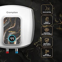 Crompton Solarium Qube IOT 15L Smart Storage Water Heater (Geyser) with Alexa Enabled Control (White),Free installation & connection pipes.