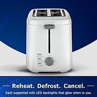 Crompton SunBrown Deluxe Pop-up Toaster 800W with Removable Crumb Tray 7 Browning Levels with Reheat