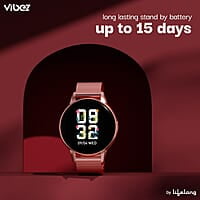Vibez by Lifelong Luxury Smart Watch for Women - Emerald Rose Gold Smartwatch with Metal Strap, 1.39 Inch HD Display, IP67, Bluetooth Calling, 100+ Watch Faces, Health Tracker & Sports Modes