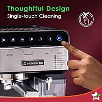 Wonderchef Regenta Automatic Coffee Maker, 20-bar with Auto-Frother, Make Espressos, Cappuccinos & Lattes