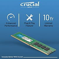 Crucial Basics 8GB DDR4 1.2v 2666Mhz CL19 UDIMM RAM Memory Module for Desktop, Green
