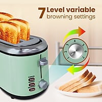 AGARO Royal 4 Slice Stainless Steel Pop Up Toaster 1450W