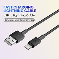 Portronics POR 2115 Konnect Link Lightning Cable – 8 Pin | PVC | 1m Black