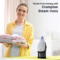 Crompton Fabrigenius 2000 W Steam Iron with 380 ml Water Tank, Upto 40g /min Steam Output and Ceramic Coating Soleplate