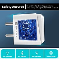 Portronics 10032 Adapto 41C Charger – 2.4A Single USB Port | Type-C Cable Included | White