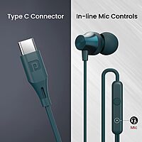 Portronics Conch Beat C Grey Earphones | Type-C, High-Quality Sound & Comfortable Design for Music Lovers
