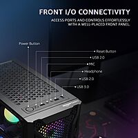 ZEBRONICS MYST Mid Tower Cabinet – White Gaming Case