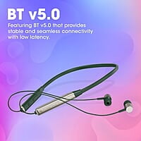 ZEBRONICS Zeb-Evolve BTv5.0, Voice Assistant, Rapid Charge, Dual Pairing, Call Function, Magnetic Earpiece Bluetooth Wireless in Ear Earphones with Mic