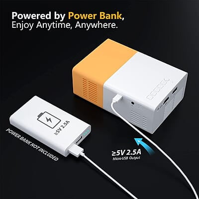 Mini Projector Home Theater LED Projector with Remote Controller, 6000lm LED Corded Projector UC500 Support HDMI, AV, SD, USB Interfaces