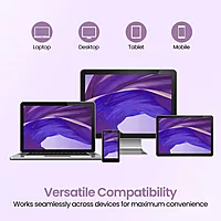 Portronics Bubble Square Purple | Bluetooth + USB, Connect 3 Devices, Custom Hotkeys, Compact Design, Ideal for Home/Office, Ergonomic Keys, Long Battery Life, Stylish and Functional.