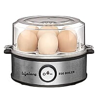 Lifelong Egg Boiler 360-Watt (Transparent and Silver Grey), Boil 7 eggs