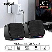Frontech SPK-0007 multimedia speakers deliver rich, clear sound with sleek design—perfect for desktops, laptops, and home entertainment.