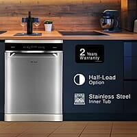 Whirlpool 14 Place Settings PowerClean Pro Technology Dishwasher (WFO 3O33 PL N X IN, Inox, 30% extra space, 11 wash Programs, Clean and Dry