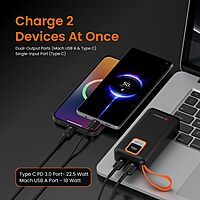 Portronics Ampbox 10K Power Bank – 10000 mAh battery, 22.5W fast charging & dual ports.