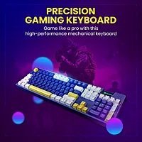 Portronics K2 Mechanical Gaming Keyboard – 20+ RGB Multi-Color Backlight | Red Linear Switches | Anti-Ghosting Keys | Customizable LED Modes | Full-Size | 1.5m USB Cable | Blue