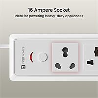 Portronics Power Plate 17 – 4 Sockets, 3840W, 3M Cord, Surge Protection, Compact Design, Ideal for Home & Office, Overload Protection, Durable Build, Convenient Power Solution for Devices.
