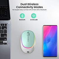 Portronics Toad IV Mouse – Dual connectivity with Bluetooth & 2.4GHz, ergonomic design, compact size, ideal for travel, smooth tracking, compatible with multiple devices, stylish blue finish.