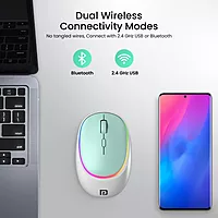 Portronics Toad IV Mouse – Dual connectivity with Bluetooth & 2.4GHz, ergonomic design, compact size, ideal for travel, smooth tracking, compatible with multiple devices, stylish blue finish.