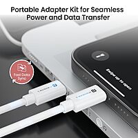 Portronics Snapcase 4 60W Multifunctional Fast Charging Data Cable Kit – Transparent USB-A & Type-C to Male MicroType-CLightning Data Transfer Sim Storage & Eject Pin