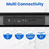Portronics Pure Sound 106 – 120W 2.1 Home Theatre Soundbar delivers rich sound, powerful bass, stylish design, and versatile connectivity options.