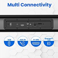 Portronics Pure Sound 106 – 120W 2.1 Home Theatre Soundbar delivers rich sound, powerful bass, stylish design, and versatile connectivity options.