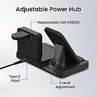 Portronics Bella – 15W 3-in-1 Wireless Charger for Apple Devices, designed for seamless charging of iPhone, AirPods, and Apple Watch. Compact, stylish, and efficient for your tech needs.