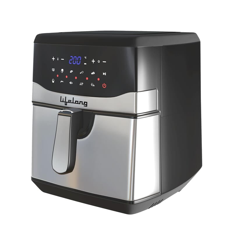 Lifelong Digital Air Fryer LLHFD722, 7.5 Litre XL LED Touch Screen, 12 Preset Cooking Modes, 1400 W