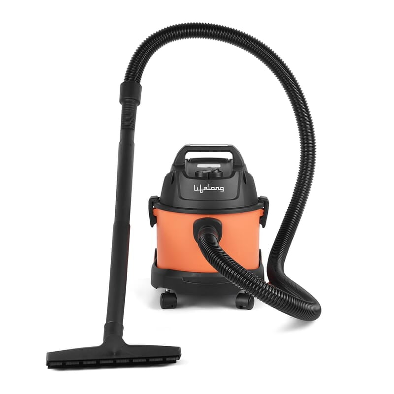 Lifelong 800 W Vacuum Cleaner for Home – 6 L Tank Capacity, Wet & Dry Floor Cleaner Brush - 1.8m Hose Pipe