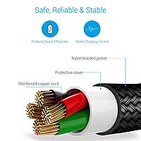 Portronics POR 1080 Konnect L USB-A to Lightning Cable – 3A | Nylon Braided | L-Shape | 1.2m Grey