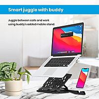 Portronics Hexa 22 Laptop Stand – 360° Rotation & Mobile Dock