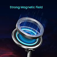 Portronics Mogun 3 Magnetic Car Phone Holder – 360° Rotation | Adjustable | Silver | 1 Year Warranty