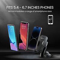 Portronics Clamp M4 – Car Phone Holder, 360° rotation for optimal viewing, sturdy grip, sleek black design, easy installation, compatible with most smartphones, perfect for hands-free navigation.