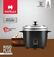 HAVELLS RISO Plus 2.8 L 2 Bowl Rice Cooker 900 W Indicator Light  mm Thick 2 inner bowl
