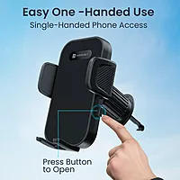 Portronics Clamp Y Car Mount – Adjustable, 360° Rotation, secure grip for smartphones, easy installation, perfect for navigation, hands-free calls, durable design, compatible with most devices.