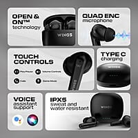 Wings Phantom 380 ANC Bluetooth Wireless Headphones