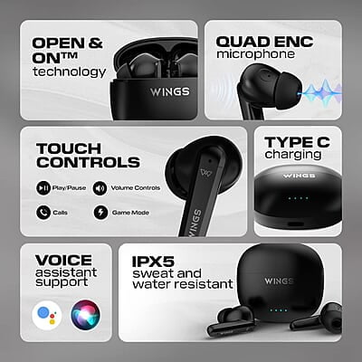 Wings Phantom 380 ANC Bluetooth Wireless Headphones Wings Phantom 380 ANC Bluetooth Wireless Headphones