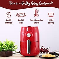 Wonderchef Crimson Edge Air Fryer for Home and Kitchen 1.8 Litres Non-stick Basket 1000 Wattage