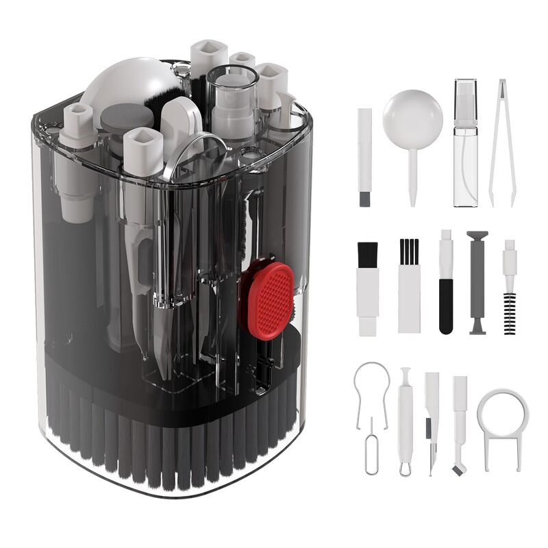 Portronics Clean T 21-In-1 Cleaning Kit for Laptop, Mobiles, and Tablets – Black