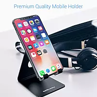 Portronics MODESK Universal Mobile Holder Stand – Metal Body | Lightweight | Black