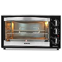 Borosil Prima 42 L Oven Toaster & Grill, Motorised Rotisserie & Convection Heating, 6 Heating Modes, Silver Top & Chrome Front