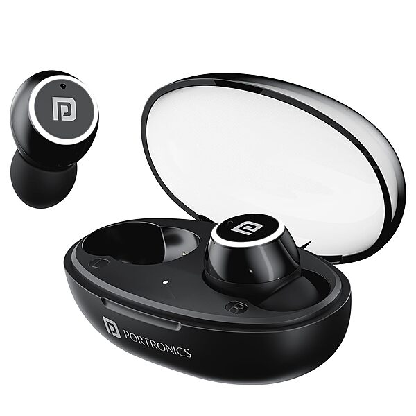 Portronics Twins S13 – TWS Earbuds, 24H Playtime, Black. Enjoy seamless connectivity, superior sound quality, and a sleek design. Perfect for music lovers and on-the-go lifestyles.