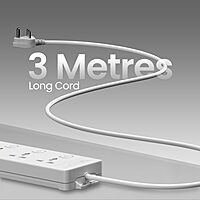 Portronics Power Plate 20 Extension Board – 5 Sockets, 3m Cord, 2500W, Individual Switches