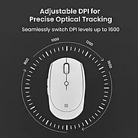 Portronics Toad III White – A stylish dual-mode wireless mouse with Bluetooth and USB connectivity. Ergonomic, lightweight, and portable design.